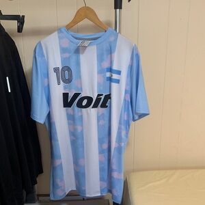 New Voit Blue and White Striped Soccer Jersey